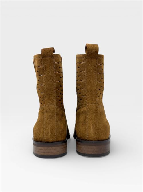 Stivaletti in suede cuoio traforato IL LACCIO | EVA06VELOURWHISKY377